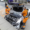 Vilniaus centre VW rėžėsi į akmeninę sieną