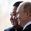 &Scaron;iaurės Korėjos lyderis Kim Jong Unas ir Rusijos prezidentas Vladimiras Putinas 