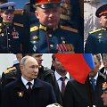 Su Vladimiru Putinu ant pakylos sėdėjo vyresnysis leitenantas Vladislavas Golovinas (nuotraukoje vir&scaron;uje kairėje), majoras Arturas Orlovas (centre) ir majoras Railis Gabdrachmanovas (de&scaron;inėje)