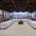 Praėjusį mėnesį surengtas pirmasis Ukrainos ir Rusijos derybų raundas / HANDOUT / AFP