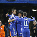 &bdquo;Chelsea&ldquo; žaidėjai: Diego Costa, Willianas ir Edenas Hazardas
