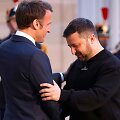 Prancūzijos prezidentas Emmanuelis Macronas ir Ukrainos lyderis Volodymyras Zelenskis
