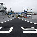 Lėktuvne&scaron;is &bdquo;HMS QUeen ELizabeth&ldquo; ruo&scaron;iamas i&scaron;bandymams jūroje