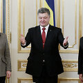 Kijeve aptarti taikos plano susitiko Angela Merkel, Francoise Hollande'as ir Petro Poro&scaron;enka 2015 m. vasario 05 d. 