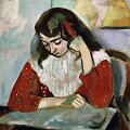 Marguerite skaito. 1894 m. Autorius: Henri Matisse'as, Marguerite tėvas