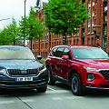 &bdquo;Hyundai Santa Fe&ldquo; prie&scaron; &bdquo;&Scaron;koda Kodiaq&ldquo;