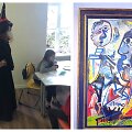 Nida Juozaitienė pamokoje ir P.Picasso paveikslas