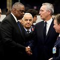NATO gynybos vadovų susitikimas: J.Stoltenberg ir JAV gynybos sekretorius Austinas Lloydas