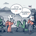 Mobilizacija Rusijoje. Igno Krakio karikatūra