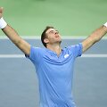 Juanas Martinas del Potro įspūdingame Daviso taurės trileryje patiesė Mariną Čiličių