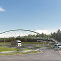 Pėsčiųjų viadukas ties Žemaitkiemio sankryža, žiūrint nuo Vilniaus pusės