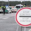 Policijos patikros postas prie įvažiavimo į Vilnių