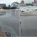 Besikaupiantis vanduo ant pėsčiųjų perėjos Kauno Ukmergės gatvėje