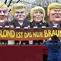 Adolfo Hitlerio, Geerto Wilderso, Marine Le Pen ir Donaldo Trumpo karikatūros karnavale Vokietijoje