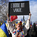 Protestuotojai Prancūzijos sostinėje &scaron;e&scaron;tadienį reikalavo taikos Ukrainoje