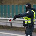 Policijos patikros postas prie įvažiavimo į Vilnių