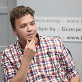 Romanas Protasevičius Baltarusijos valdžios atstovų spaudos konferencijoje