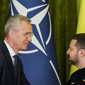 NATO vadovas Jensas Stoltenbergas ir Ukrainos prezidentas Volodymyras Zelenskis