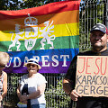 Protestuotojai už Budape&scaron;to &bdquo;Pride&ldquo; / ATTILA VOLGYI / AFP
