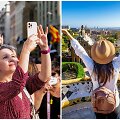 Prie&scaron; turistus protestuojantys kataloniečiai / Turistė Barselonoje