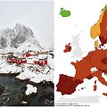 Norvegija žiemą ir ECDC žemėlapis, paskelbtas sausio 21 d.