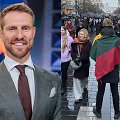 Mantas Stonkus ir jo įamžintas protesto už laisvą žodį dalyvis