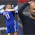 Po &bdquo;Leicester City&ldquo; pergalės Pepas Guardiola (de&scaron;inėje) ir &bdquo;Manchester City&ldquo; &scaron;venčia Anglijos čempionų titulą