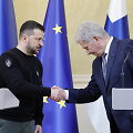 Ukrainos lyderis Volodymyras Zelenskis ir Suomijos prezidentas Sauli Niinisto