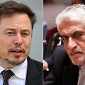 Technologijų magnatas Elonas Muskas ir Irano ambasadorius prie JT Amiras Saeidas Iravani  / MANDEL NGAN BRYAN R. SMITH / AFP