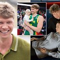Mindaugas Kuzminskas su sužadėtine Lina ir sūnumi