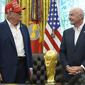 Donaldas Trumpas ir Gianni Infantino 
