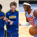 Domantas Sabonis (viduryje) žais nebe su Victoru Oladipo (kairėje), o su Carisu LeVertu (de&scaron;inėje)