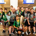 Lietuvos U16 vaikinų rinktinės sutiktuvės Vilniaus oro uoste