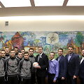 Europos Futsal (salės futbolo) čempionato preliminaraus etapo kovoms besiruo&scaron;iančius Lietuvos rinktinės futbolininkus antradienį priėmė Kauno meras Andrius Kupčinskas.