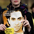 Laikomas Saudo Arabijos blogerio Raif Badawi portretas