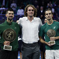 Novakas Džokovičius, Stefanos Tsitsipas ir Lorenzo Musetti