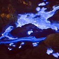 &Scaron;alia Kawah Ijen ugnikalnio teka mėlyna lava
