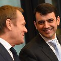 Donaldas Tuskas (kairėje) ir Moldovos premjeras Chirilas Gaburici.