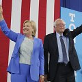 Hillary Clinton ir Bernie Sanders Naujajame Hamp&scaron;yre