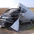 Mikroautobusas &bdquo;Iveco&ldquo; po avarijos