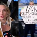 Rusijos televizijos eteryje protestavusi Marina Ovsianikova