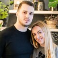 Baiba Skurstene-Serdiukė su vyru Mykolu Serdiuku