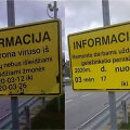 Feisbuke skelbiamas pakeistas kelio ženklas (kairėje)