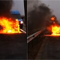Greitkelyje užsidegė BMW automobilis