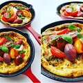 Orkaitėje keptas omletas su gardžiais priedais