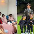 Cristiano Ronaldo ir Georgina Rodriguez su vaikais