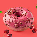 Spurga DONUT VIVA MAGENTA su vy&scaron;nių įdaru
