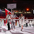 Kirgizijos atstovai Tokijo olimpinių žaidynių atidarymo ceremonijoje
