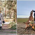 Rūta su tautiniu kostiumu ir ožkomis