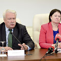 Žemės ūkio ministrės V.Baltraitienės ir Latvijos žemės ūkio ministro J.Duklavs spaudos konferencija
